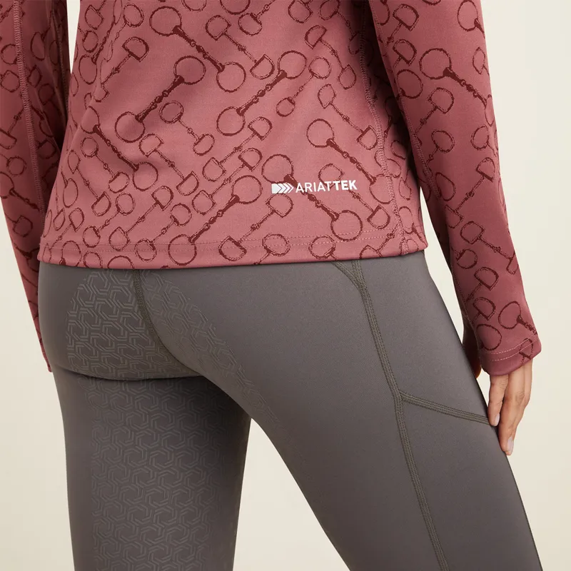 Ariat Women's Prophecy 1/4 Zip Baselayer - Wild Ginger Bit Jaquard -2