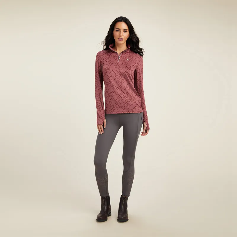 Ariat Women's Prophecy 1/4 Zip Baselayer - Wild Ginger Bit Jaquard -3