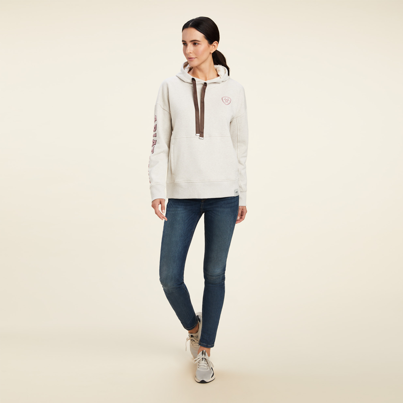 Ariat Women's Rabere Hoodie - Oatmeal Heather -3
