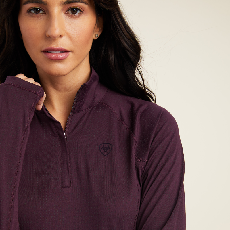 Ariat Women's Lumina Lowell Long Sleeve Baselayer - Mulberry -2