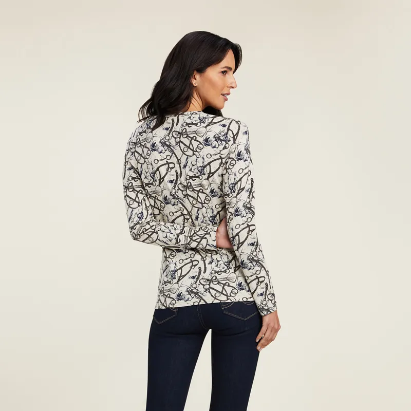 Ariat Women's Melange Print Long Sleeve T-Shirt - Oatmeal -1