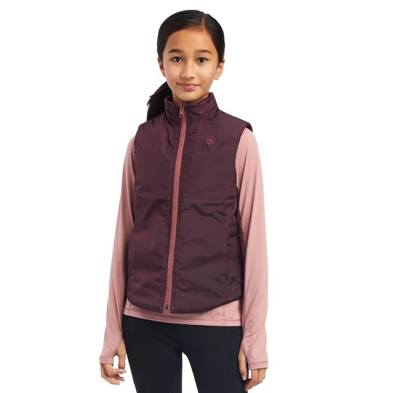Ariat Youth Bella Reversible Insulated Gilet - Wild Ginger Ponies/Mulberry-1