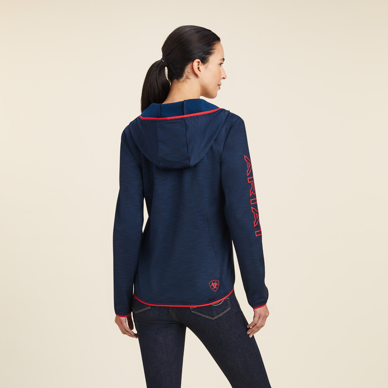 Ariat Women's Byron Full Zip Hoodie - Navy Team -1