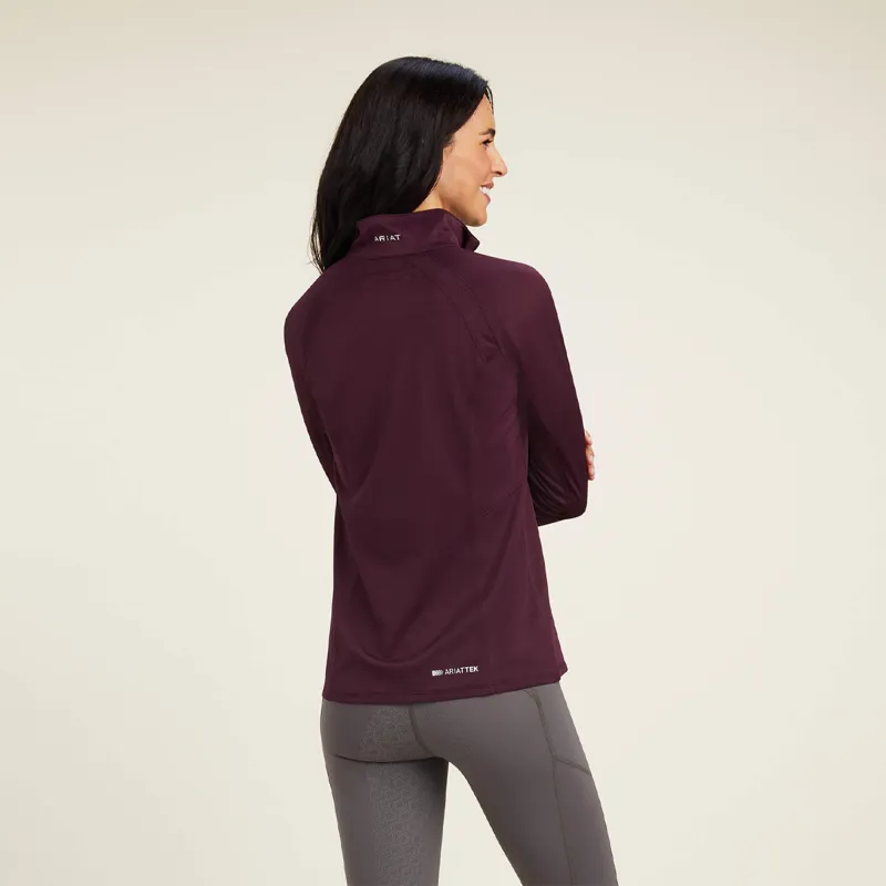 Ariat Women's Sunstopper 2.0 1/4 Zip Baselayer - Mulberry -1