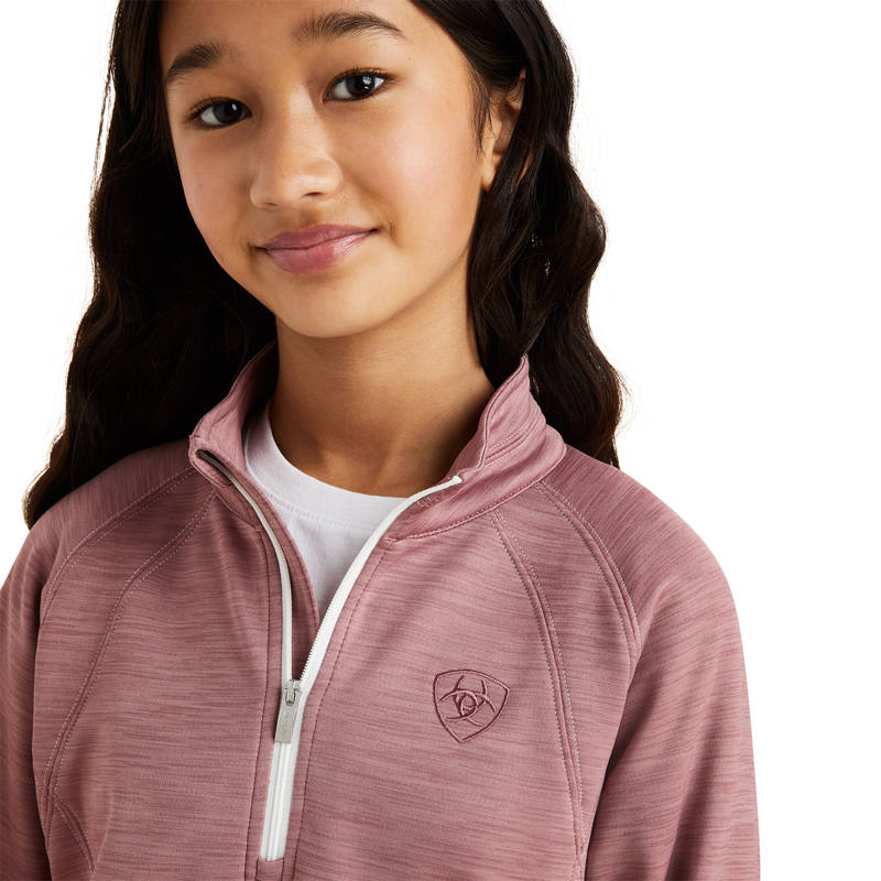 Ariat Youth Tek Team 1/2 Zip Sweatshirt - Nostalgia Rose -2
