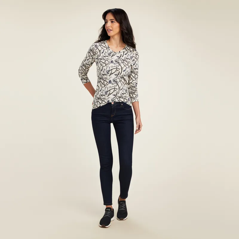 Ariat Women's Melange Print Long Sleeve T-Shirt - Oatmeal -2