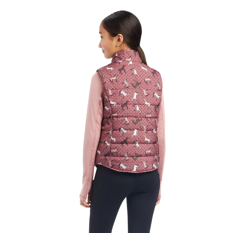 Ariat Youth Bella Reversible Insulated Gilet - Wild Ginger Ponies/Mulberry-2