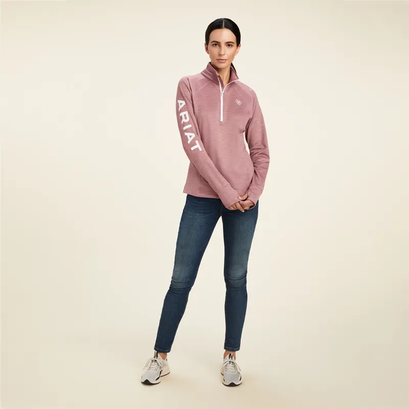 Ariat Women's Tek Team 1/2 Zip Sweatshirt - Nostalgia Rose-3