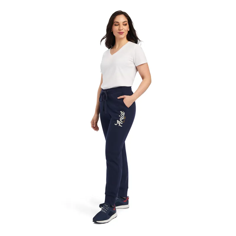 Ariat Women's Real Jogger Sweatpants - Navy Eclipse -3