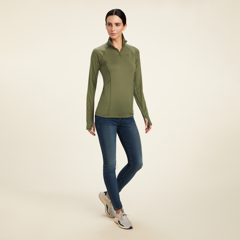 Ariat Women's Lowell 2.0 1/4 Zip Baselayer - Four Leaf Clover -3