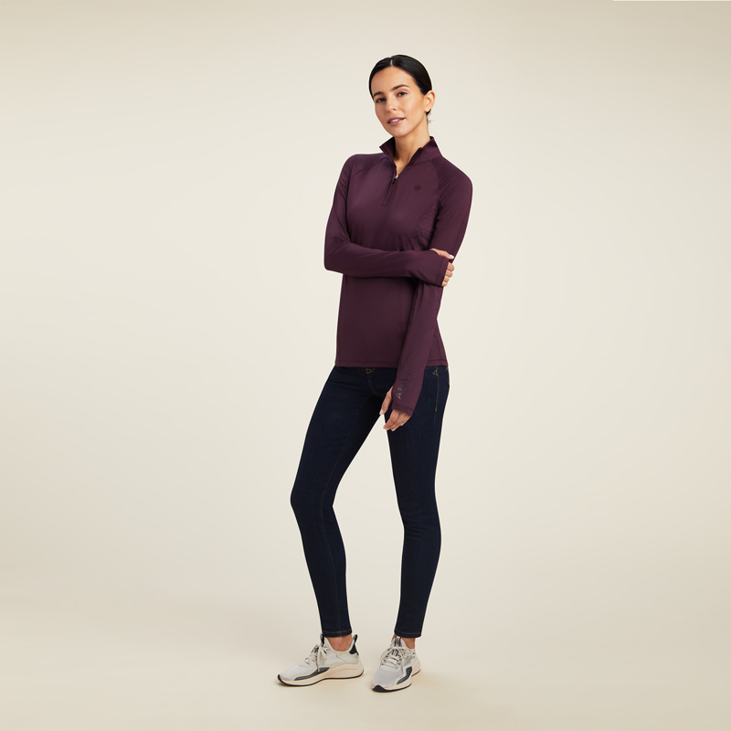Ariat Women's Lowell 2.0 1/4 Zip Baselayer - Mulberry -3