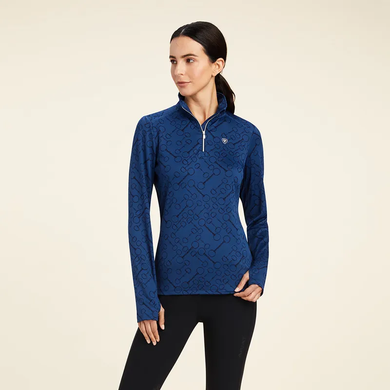 Ariat Women's Prophecy 1/4 Zip Base Layer - Estate Blue 