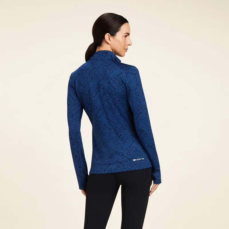 Ariat Women's Prophecy 1/4 Zip Base Layer - Estate Blue -1