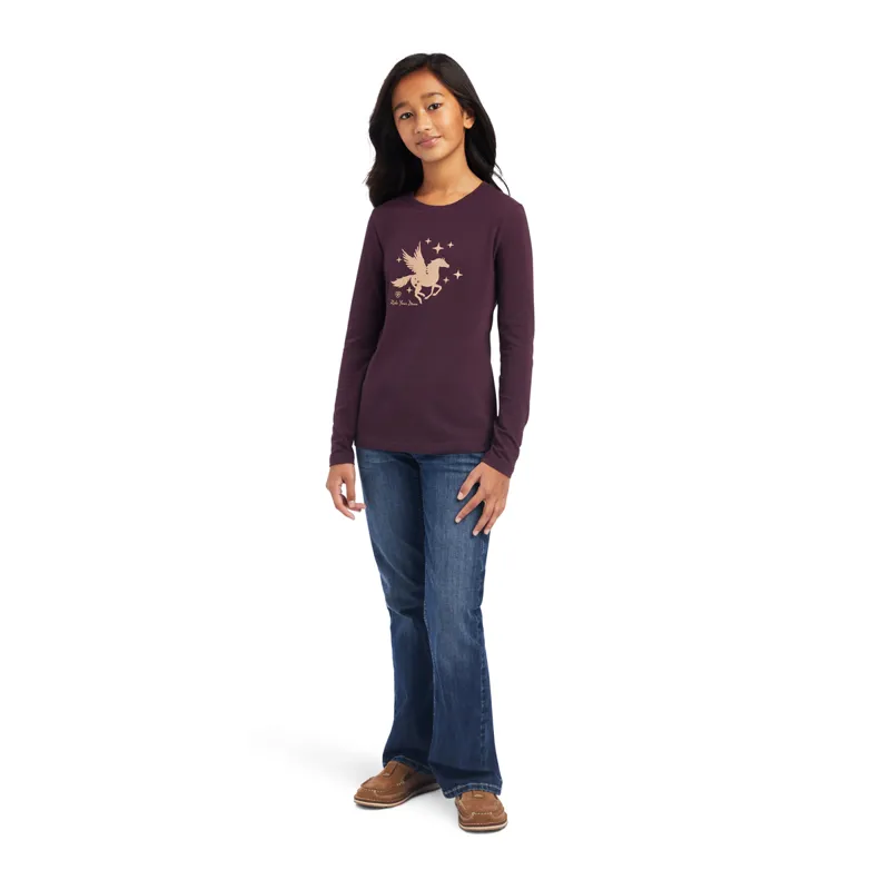 Ariat Youth Dream Long Sleeve T-Shirt - Mulberry -2