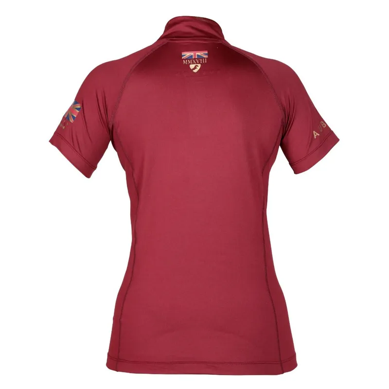 Aubrion Team Short Sleeve Base Layer - Maids - Burgundy-1
