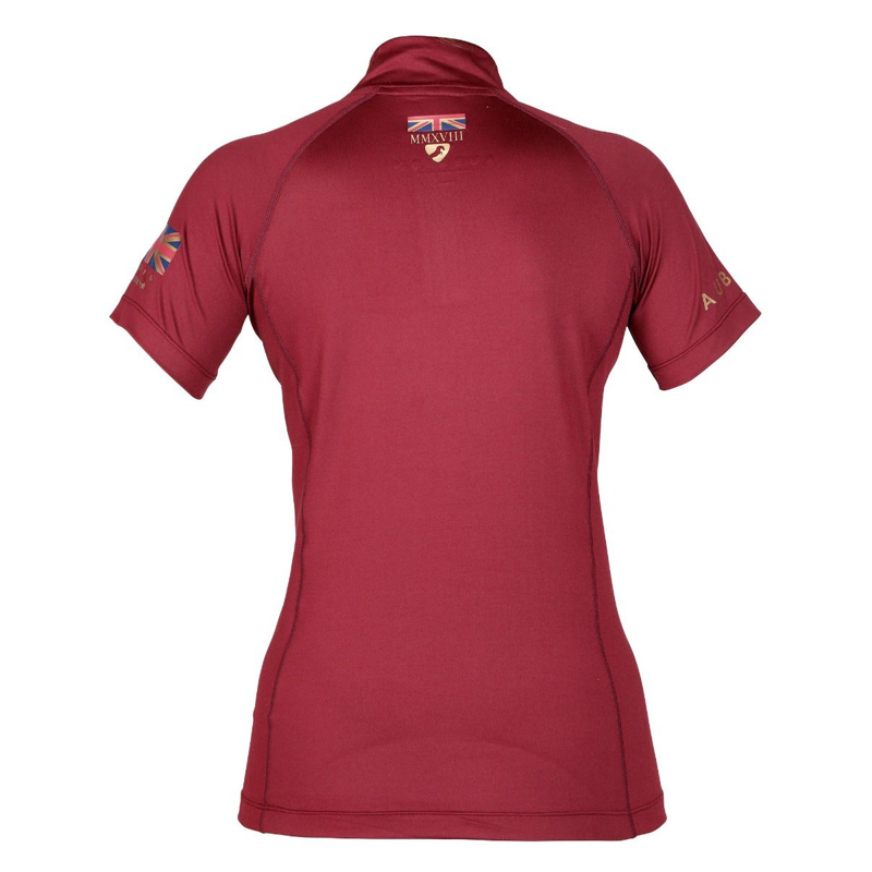 Aubrion Team Short Sleeve Base Layer - Burgundy-1