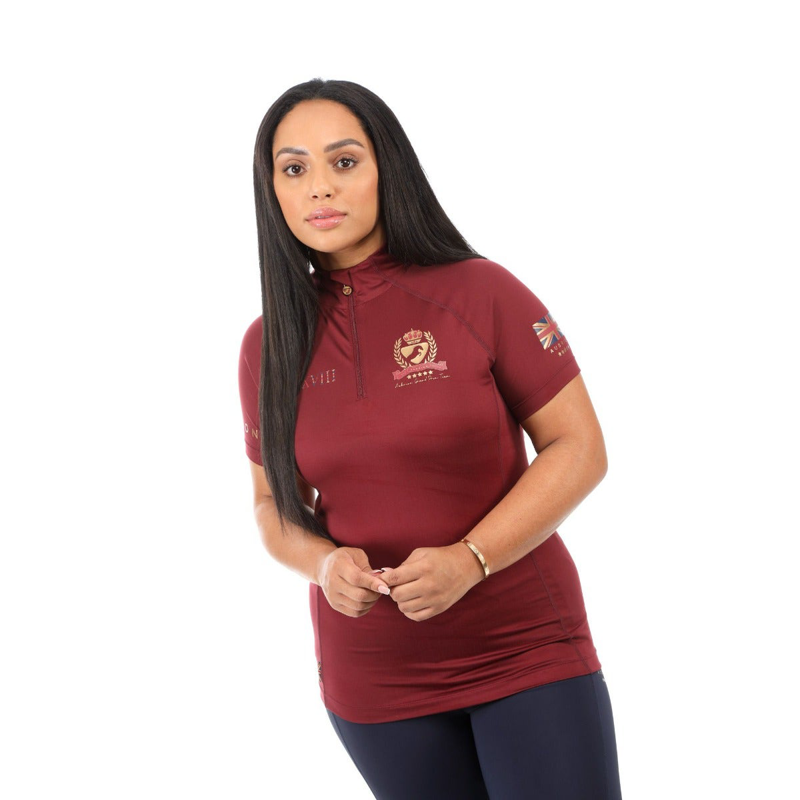 Aubrion Team Short Sleeve Base Layer - Burgundy-2