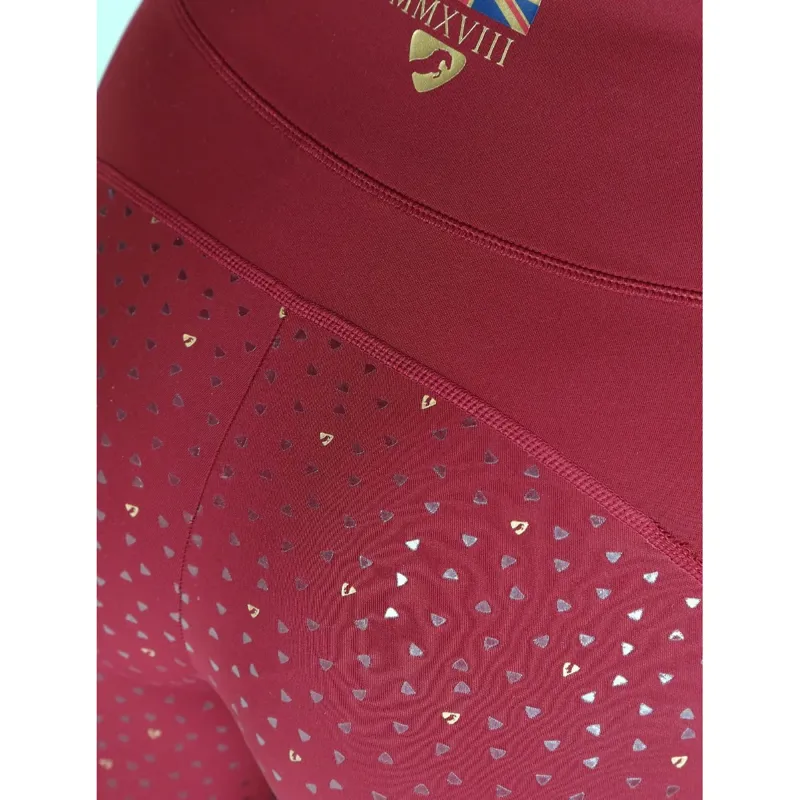 Aubrion Team Riding Tights - Maids - Burgundy-2