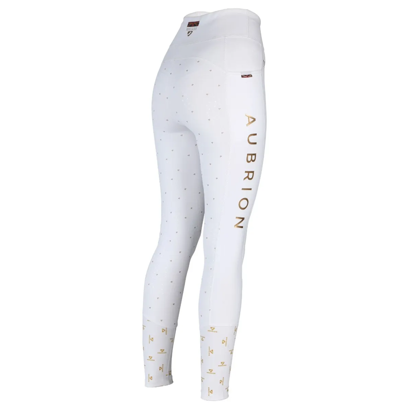 Aubrion Team Riding Tights - White-1