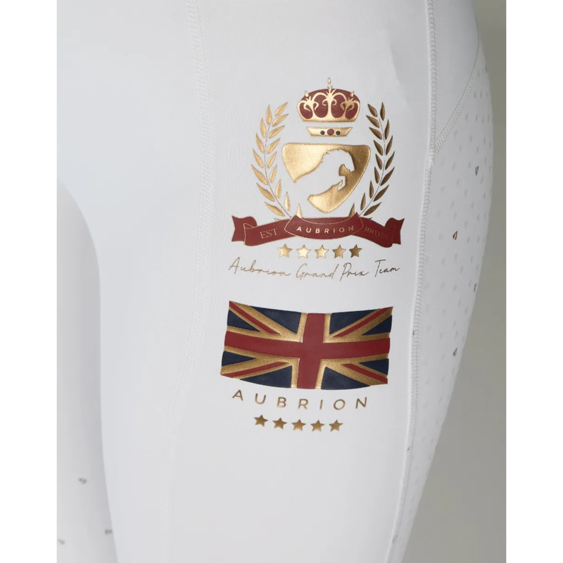 Aubrion Team Riding Tights - White-2