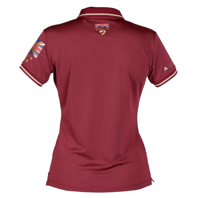 Aubrion Team Tech Polo - Maids - Burgundy-1