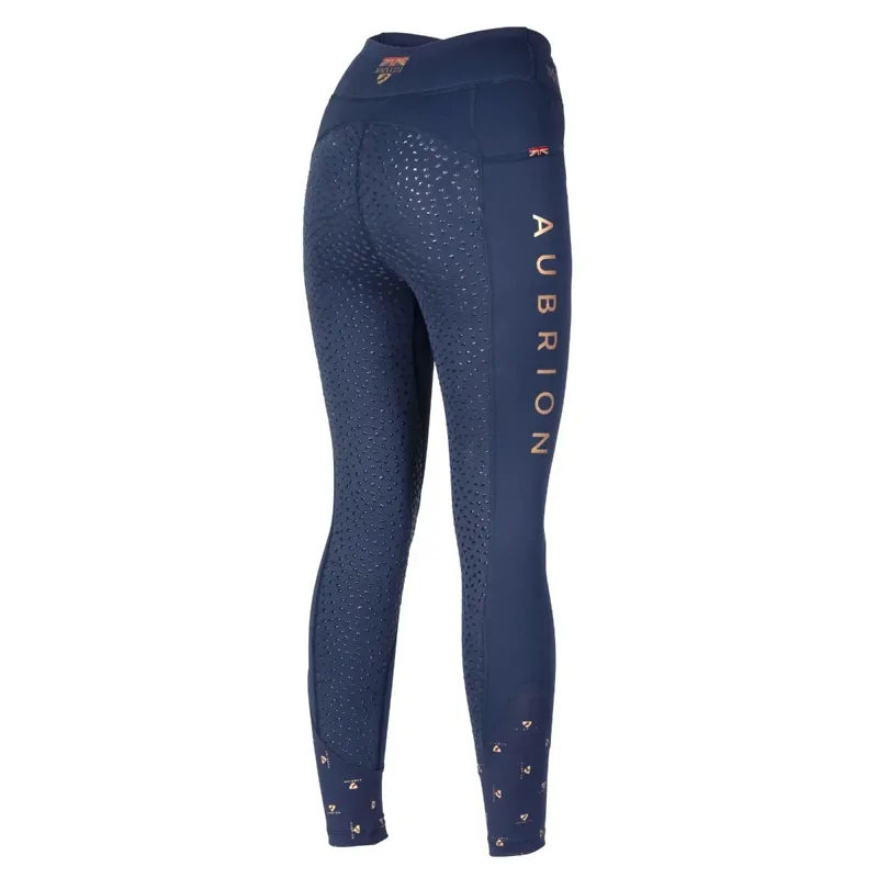 Aubrion Team Winter Riding Tights - Navy-1