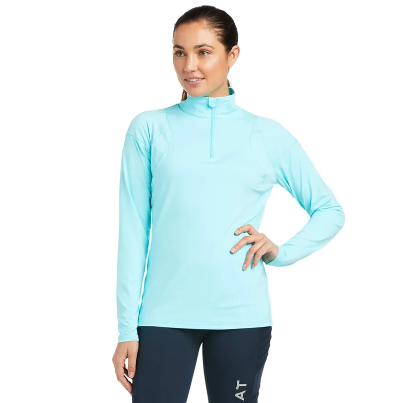 Ariat Women's Auburn 1/4 Zip Base Layer - Cool Blue