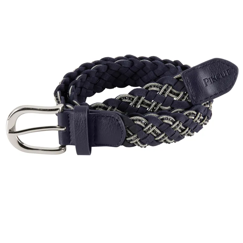 Pikeur Braided Stone Belt - Navy 