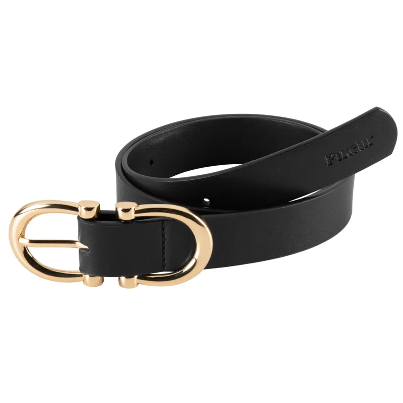 Pikeur Faux Leather Buckle Belt Black/Gold 