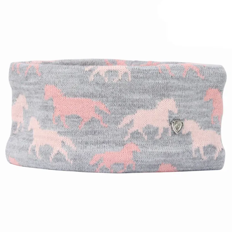 Hy Equestrian Flaine Children's Headband - Grey/Pink 