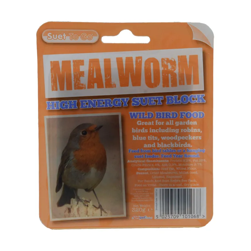 Suet To Go Suet Block In Tray 320g - Mealworm