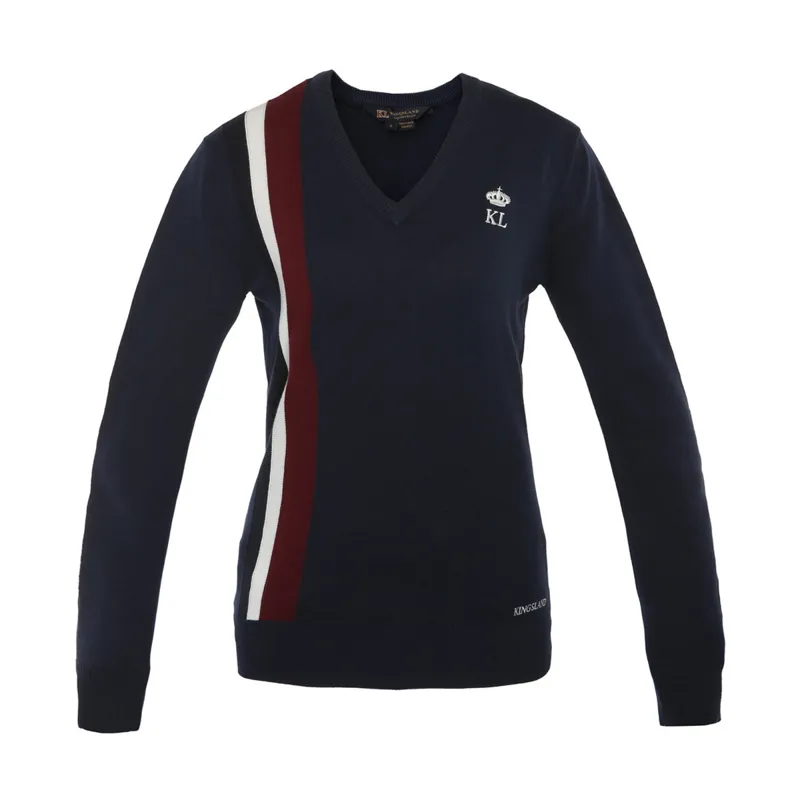 Kingsland Anona Knitted V-Neck Sweater - Blue Peacoat