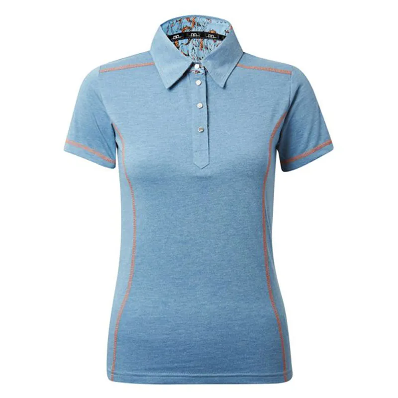 Horseware AA Elisa Short Sleeve Ladies Bamboo Polo - Light Blue