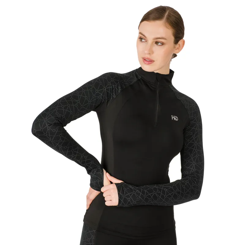 Horseware Aveen Half Zip Technical Long Sleeve Top - Reflective Black