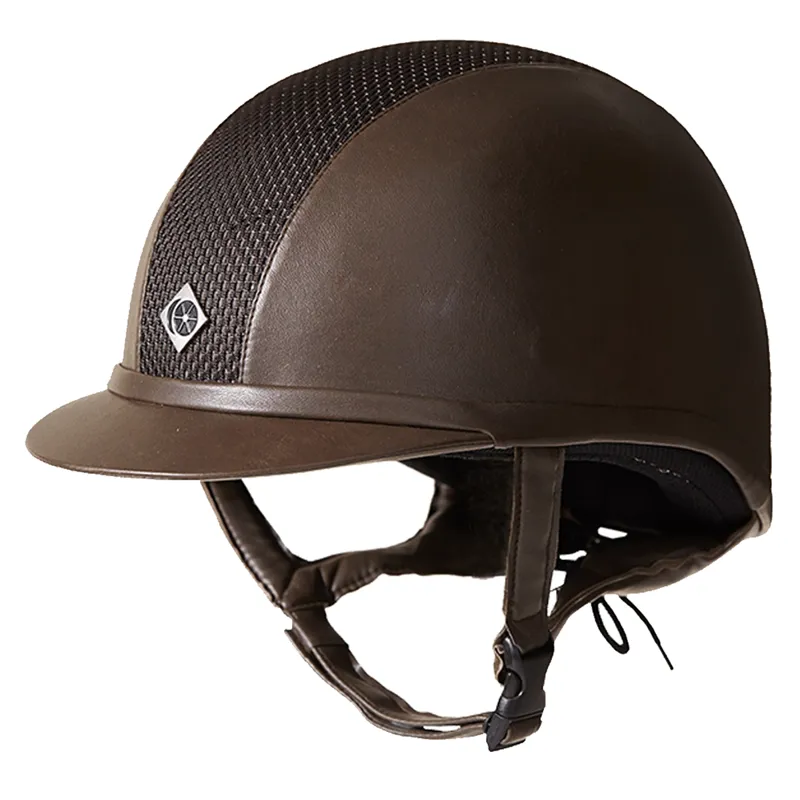 Charles Owen AYR8 Leather Look Riding Hat - Brown