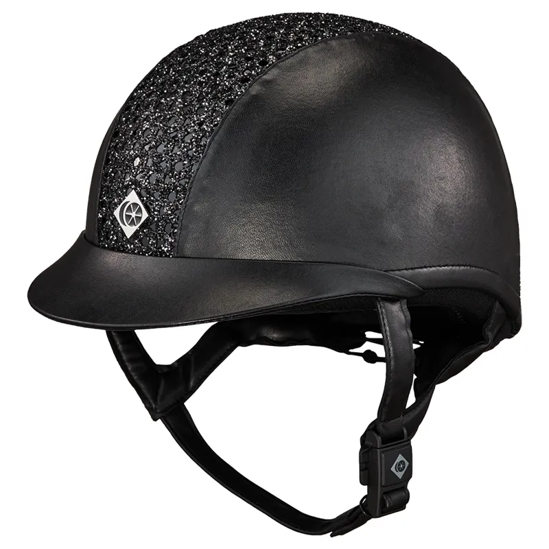 Charles Owen Leather Look Elumenayr Riding Hat Black Sparkly Ce