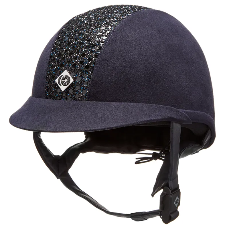 Charles Owen AYR8 Plus Ventilated Riding Hat Navy Sparkly Centr