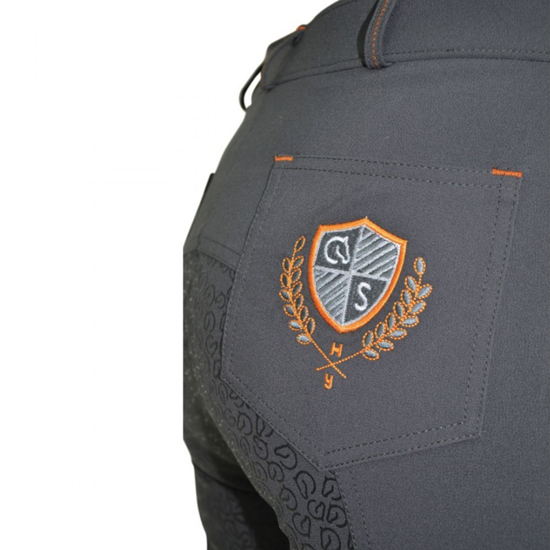 Coldstream Learmouth Ladies Breeches - Clementine Orange/Gargoyle Grey-3