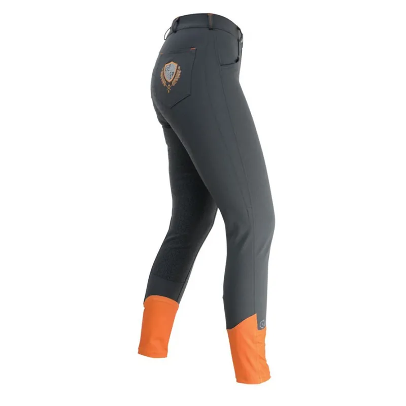 Coldstream Learmouth Ladies Breeches - Clementine Orange/Gargoyle Grey-2