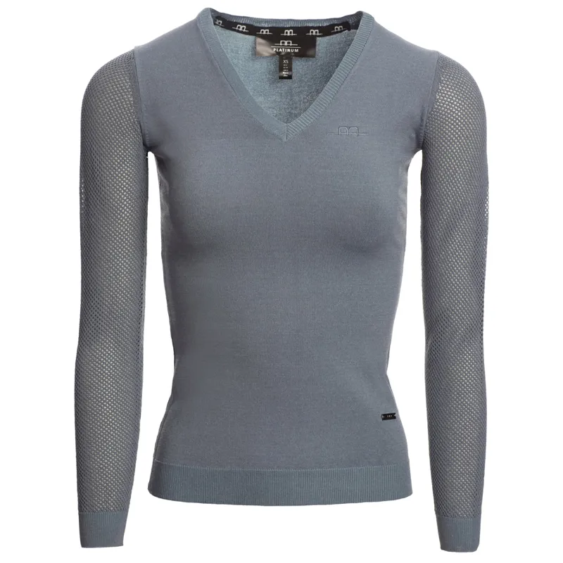 Horseware AA Platinum Ladies Sweater with Perforated Sleeves - Aviation Blue