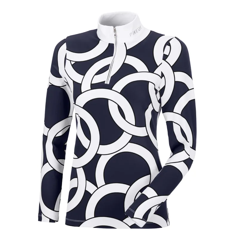 Pikeur Belli Long Sleeve Top - Navy/White
