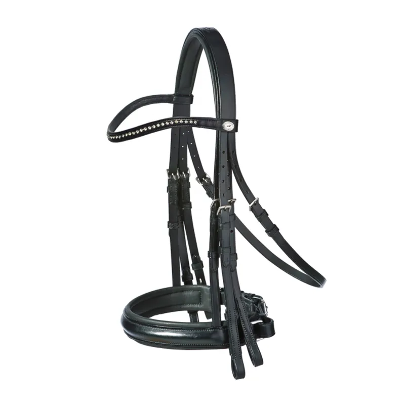 Schockemohle Cannes Double Bridle - Antique Brown/Gold