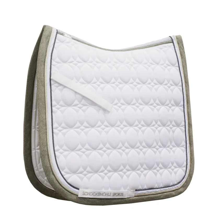 Schockemohle Air Cool Pad Dressage Saddlepad - White/Silver