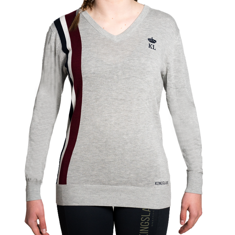 Kingsland Anona Knitted V-Neck Sweater - Grey-1