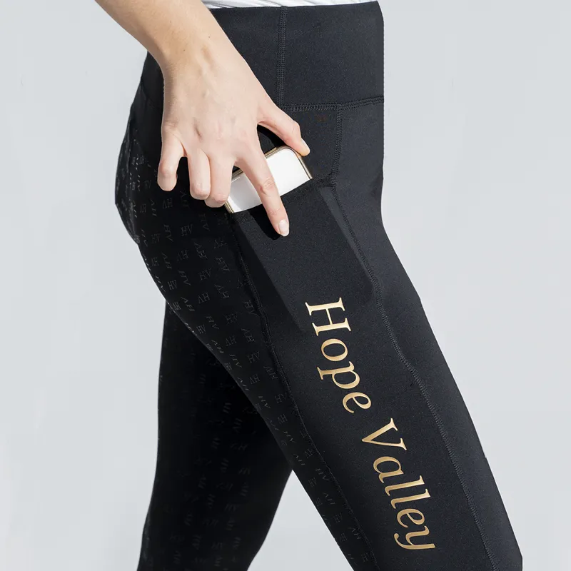 Hope Valley Saddlery Riding Tights - Black-3