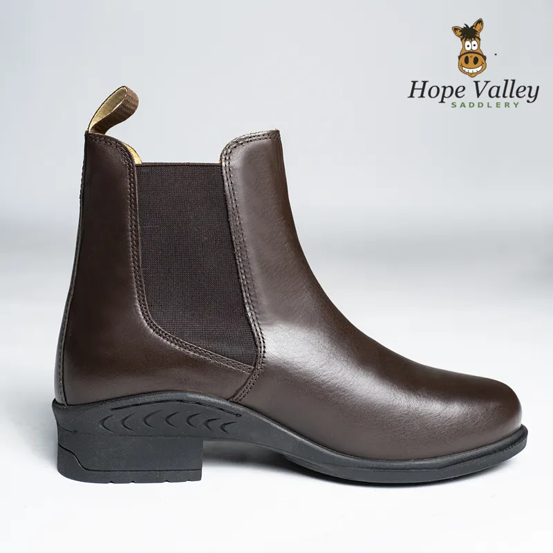 Hope Valley Edale Childrens Pull On Jodhpur Boots - Brown