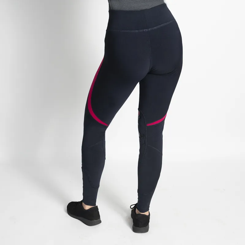 Loveson Ladies Riding Tights/Leggings - Navy/Pink-3