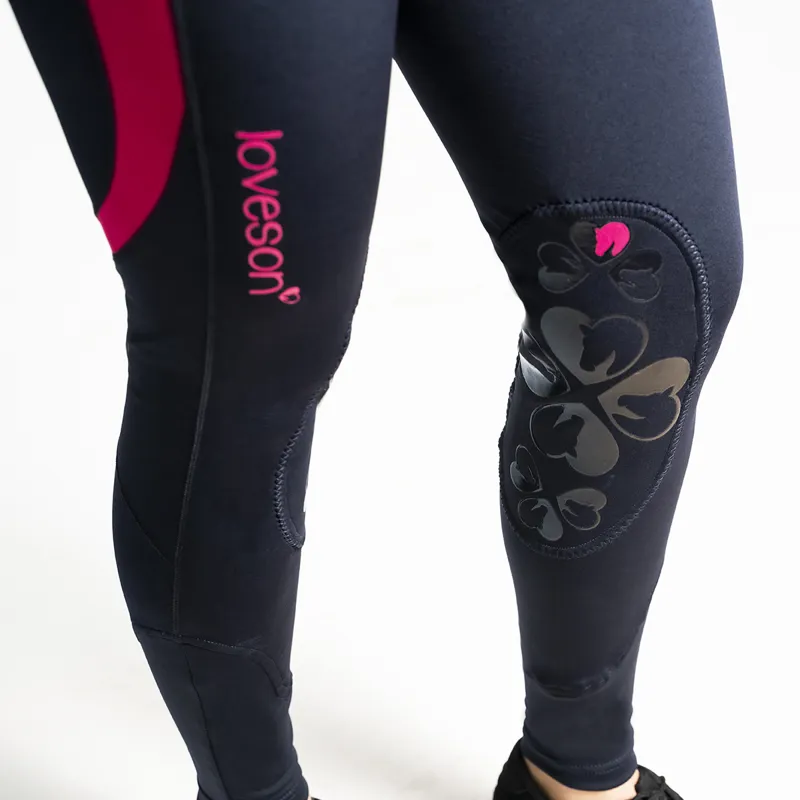Loveson Ladies Riding Leggings - Navy/Pink-2