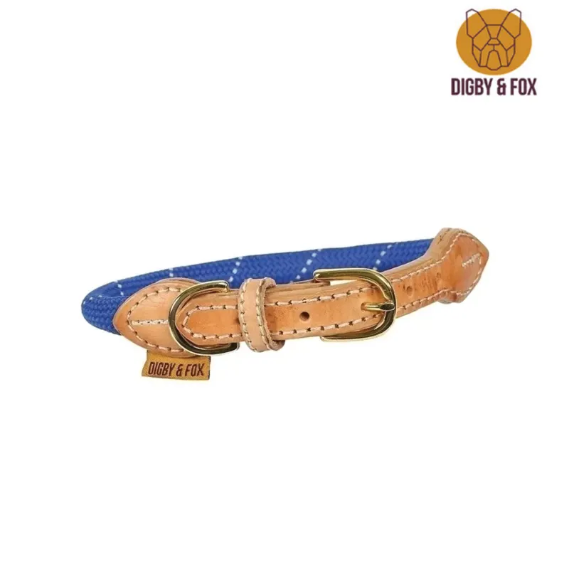 Digby and Fox Reflective Dog Collar - Blue 