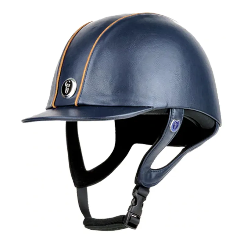 Gatehouse Jeunesse Leather Riding Hat - Navy/Copper